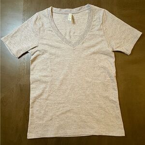 Athleta Light Gray Ribbed Top